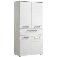 HOCHSCHRANK 76/156/38 cm  - Chromfarben/Weiß Hochglanz, KONVENTIONELL, Holzwerkstoff/Kunststoff (76/156/38cm) - Xora