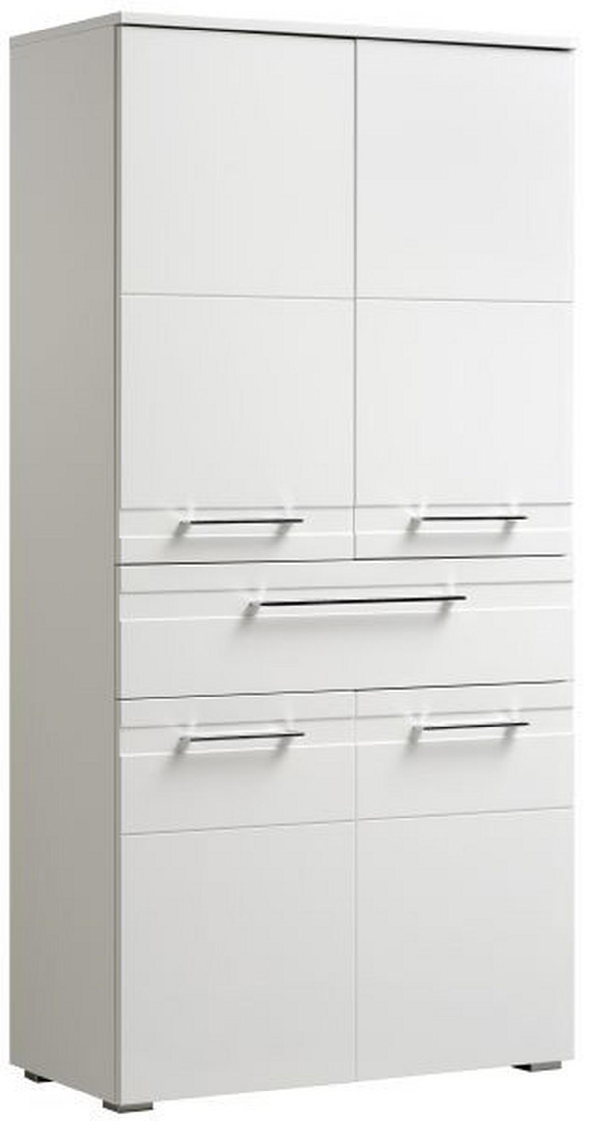 HOCHSCHRANK 76/156/38 cm  - Chromfarben/Weiß Hochglanz, KONVENTIONELL, Holzwerkstoff/Kunststoff (76/156/38cm) - Xora
