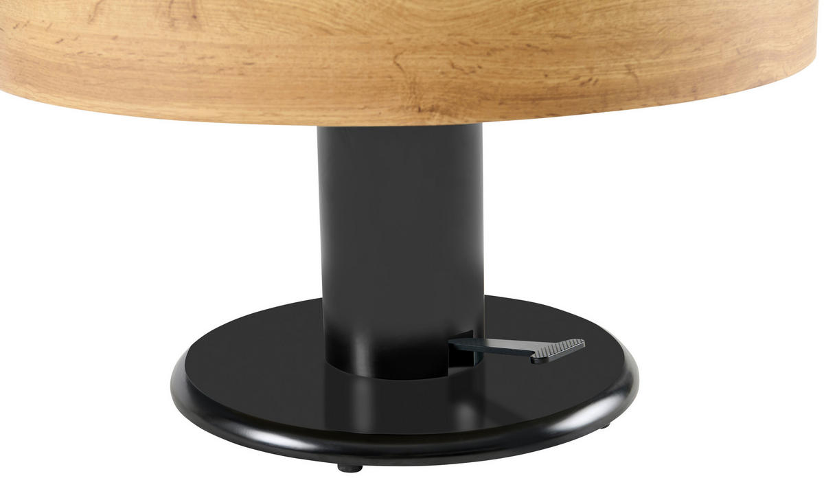 COUCHTISCH ESG 80/80/46 cm rund Schwarz, Eichefarben  - Eichefarben/Schwarz, Design, Glas/Holzwerkstoff (80/80/46cm) - MID.YOU