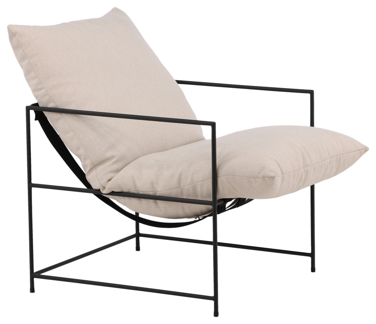 FÅTÖLJ i textil, metall vit  - vit, Design, metall/textil (68.5/97.5/90cm) - Livetastic