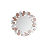 VÄGGSPEGEL 80/80/3 cm    - silver/rosa, Basics, metall/glas (80/80/3cm) - Kayoom