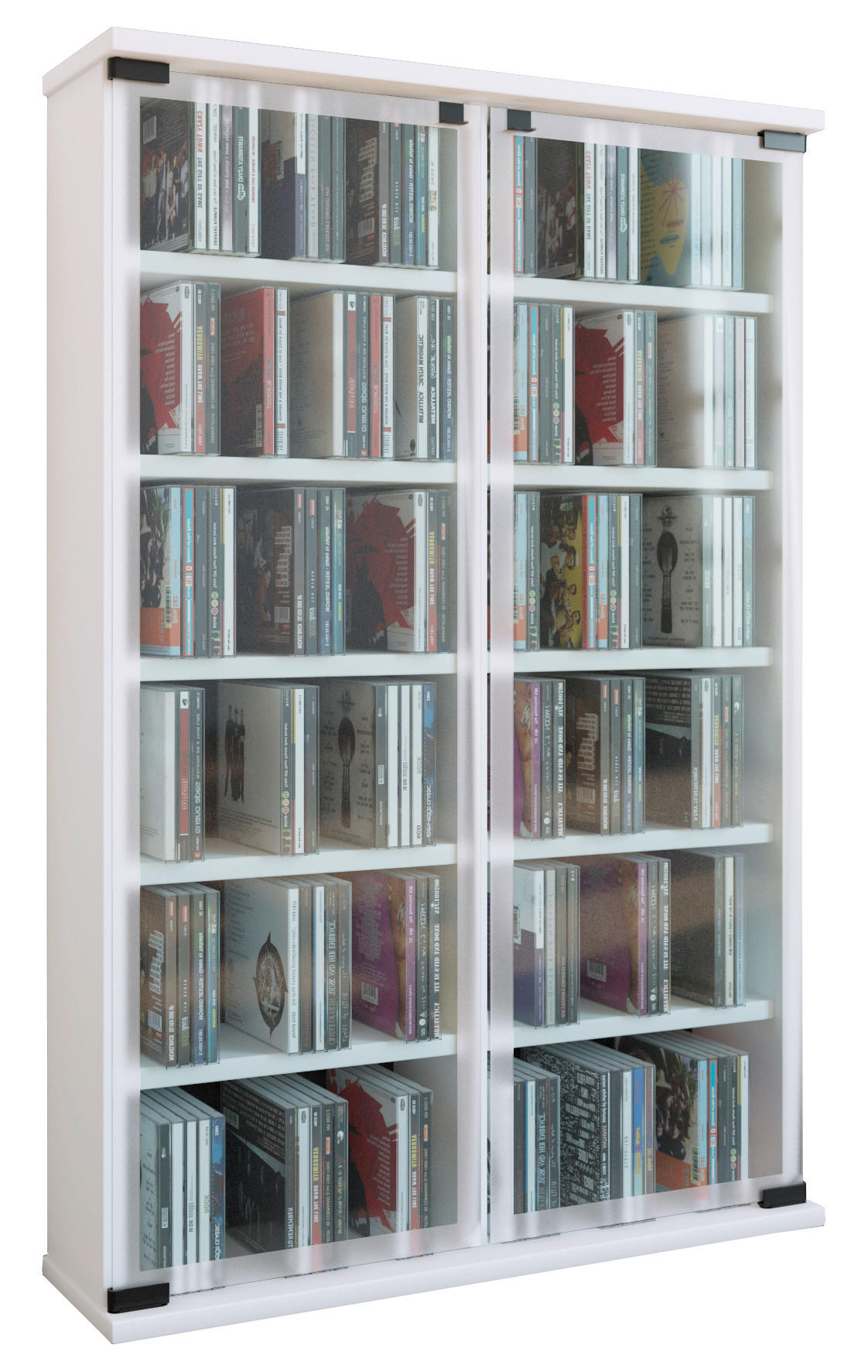 CD-REGAL - Weiss, Konventionell, Glas/Holzwerkstoff (60/92/18cm) - MID.YOU