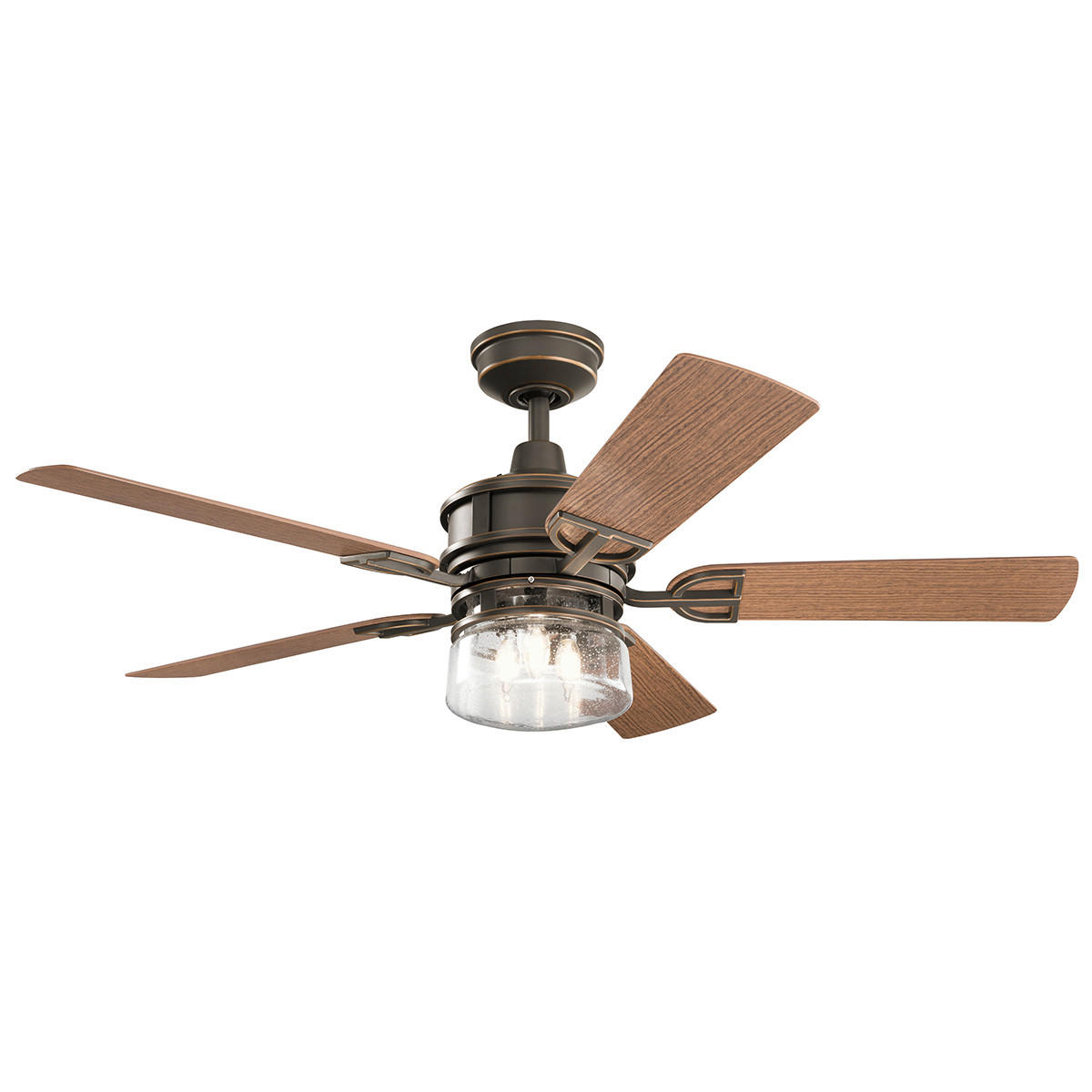 DECKENVENTILATOR - Walnussfarben/Bronzefarben, Natur, Kunststoff/Metall (132/48cm) - Elstead Lighting