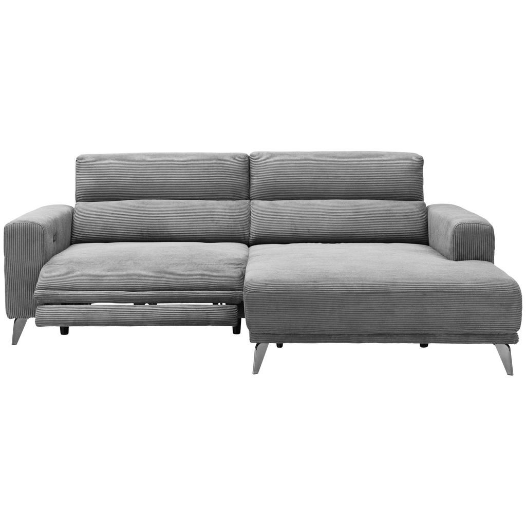 Thumbnail - Livetastic Ecksofa, Hellgrau, Textil, 2-Sitzer, L-Form, Ottomane rechts, 258x170 cm, USB-Anschluss, motorische Relaxfunk...