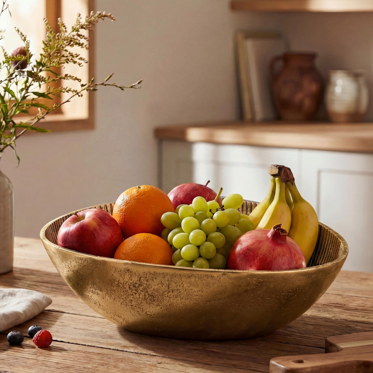 OBSTSCHALE  - Goldfarben, Design, Metall (30/10/24cm) - Livetastic