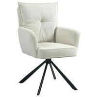 ARMLEHNSTUHL  in Eisen Cord  - Creme/Schwarz, Design, Textil/Metall (60/95/67cm) - Novel