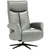 RELAXSESSEL in Leder Grau  - Schwarz/Grau, Design, Leder/Metall (74/105/82cm) - Welnova