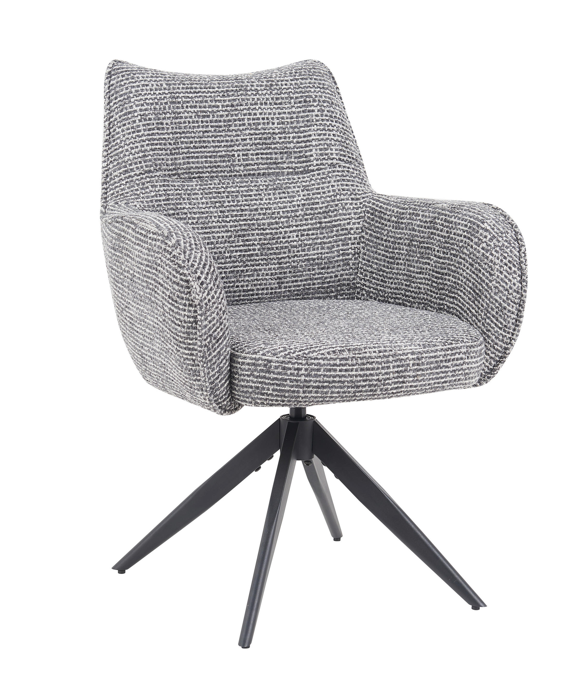 ARMLEHNSTUHL  in Chenille  - Dunkelgrau/Schwarz, MODERN, Textil/Metall (63/88/63cm) - Livetastic
