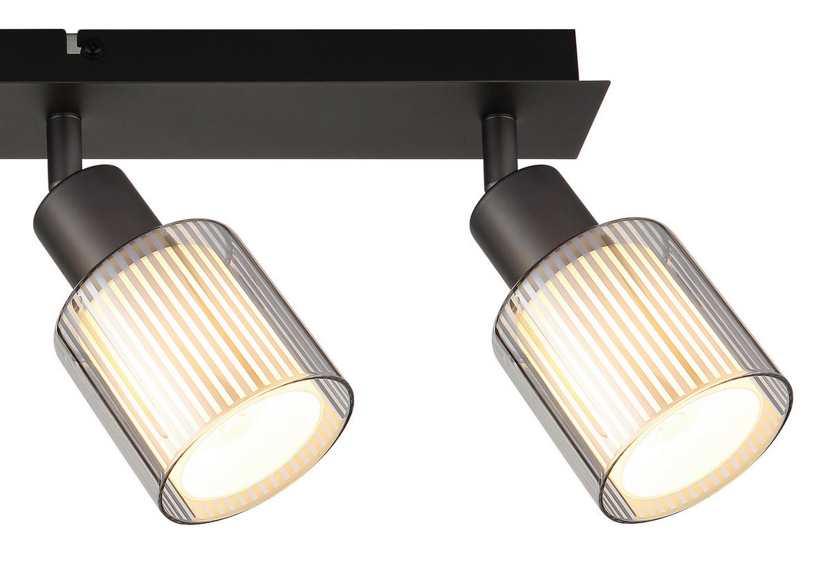 STRAHLER 56/8/18,6 cm   - Schwarzchrom/Weiß, Basics, Glas/Metall (56/8/18,6cm) - Globo