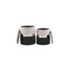 HOCKERSET in Grau, Schwarz  - Schwarz/Grau, Basics, Kunststoff/Textil - Kayoom