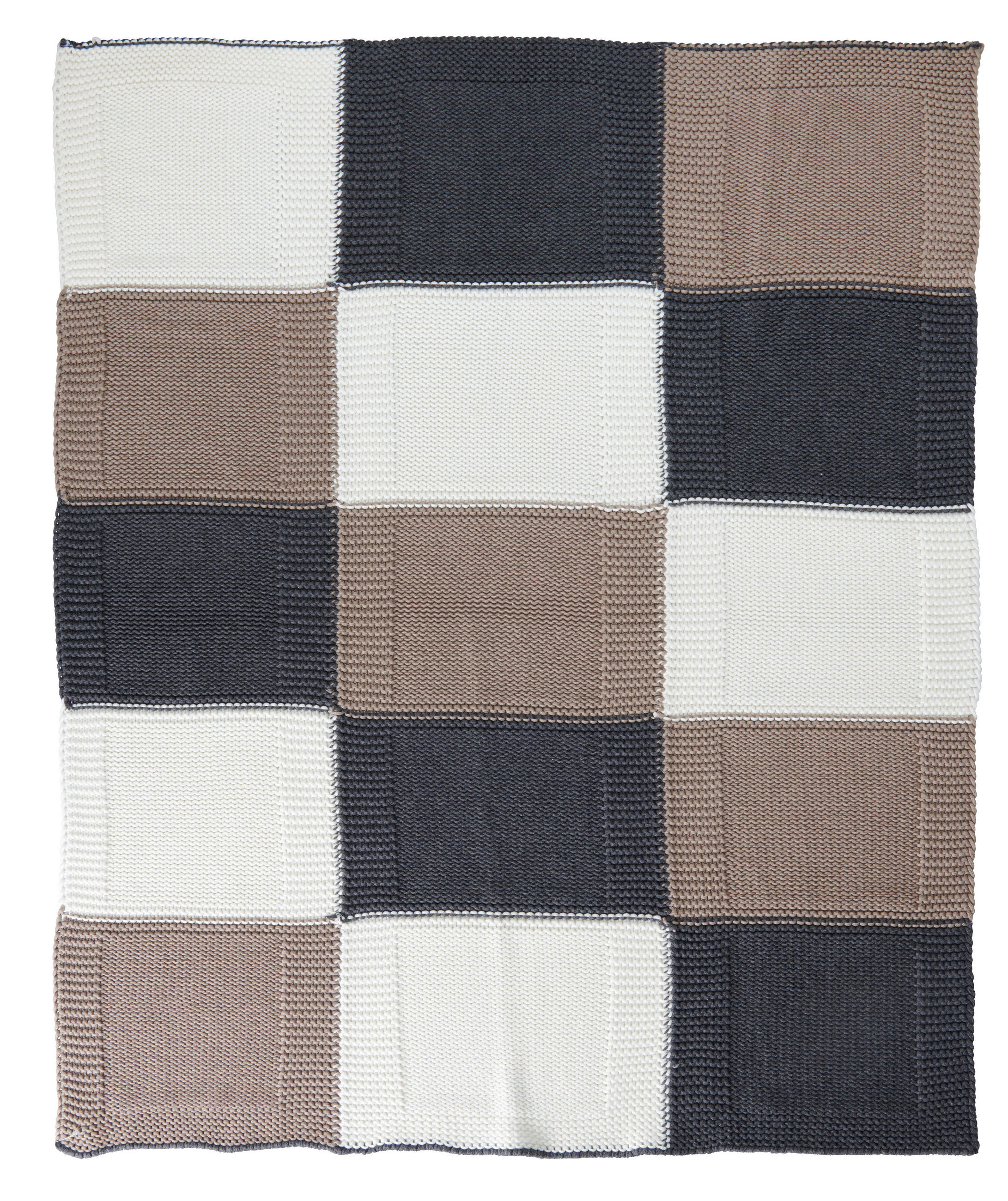 Jimmylee Schmusedecke Braun, Dunkelgrau, Beige 80x100 cm