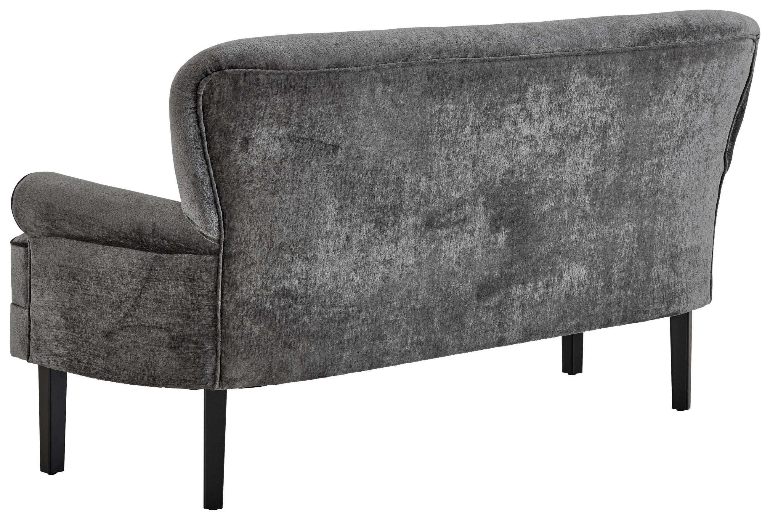 SITZBANK in Holz, Textil Grau, Schwarz  - Schwarz/Grau, Lifestyle, Holz/Textil (200/91/75cm) - Valdera