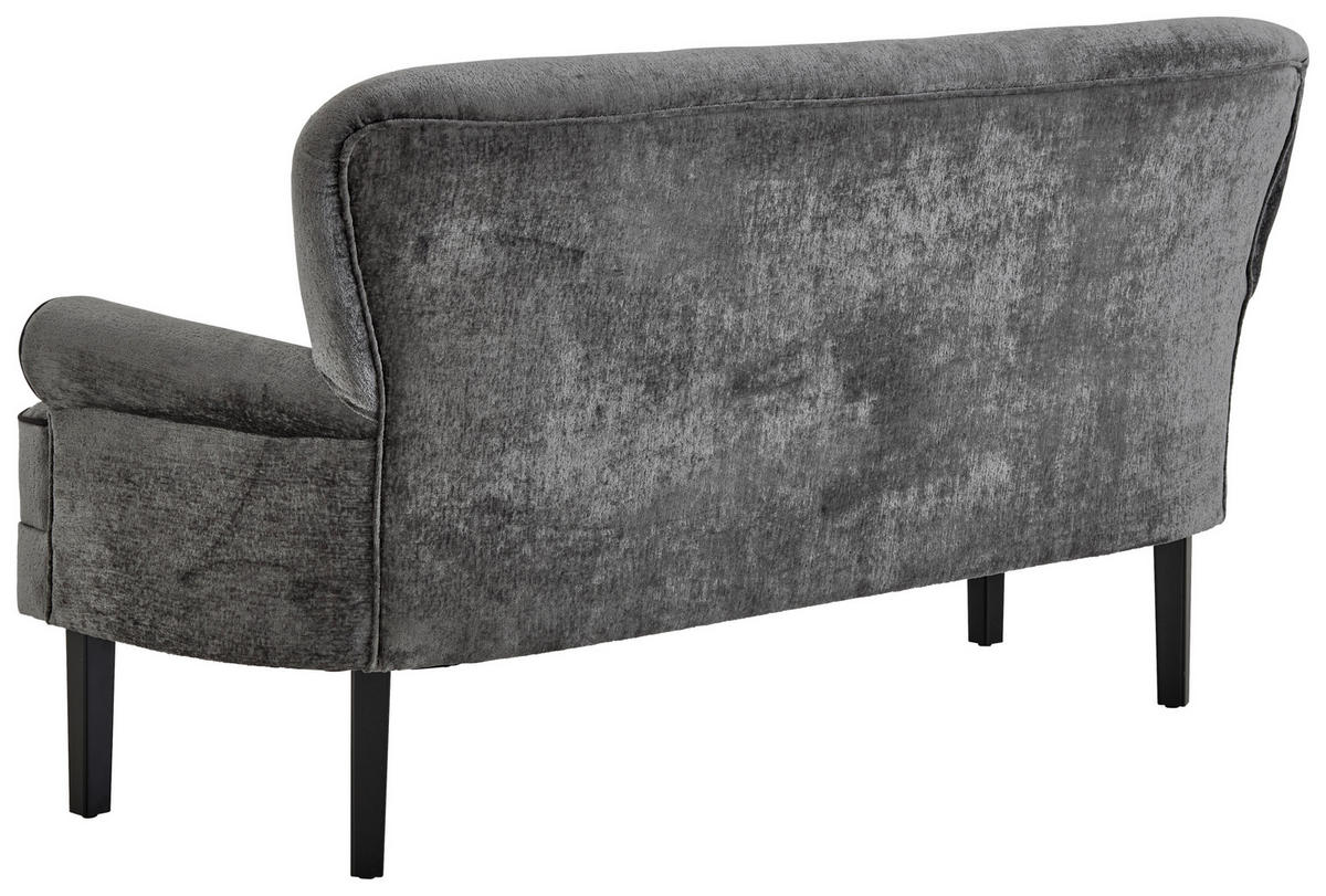 SITZBANK in Holz, Textil Grau, Schwarz  - Schwarz/Grau, Lifestyle, Holz/Textil (180/91/75cm) - Valdera