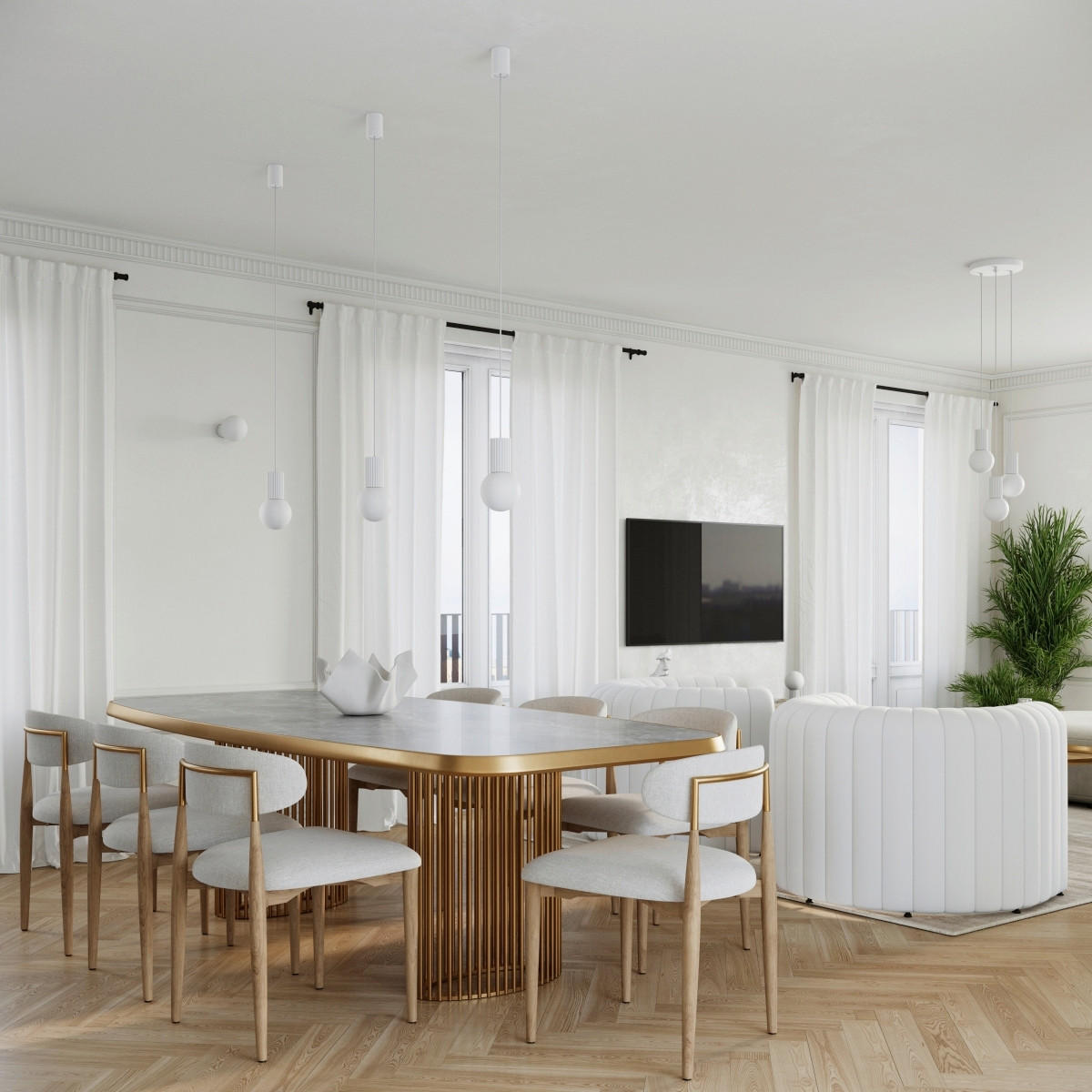 PENDELLEUCHTE Halo 25/25/125 cm  - Weiß, KONVENTIONELL, Metall (25/25/125cm)