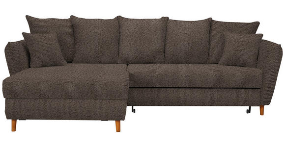 ECKSOFA in Chenille Graphitfarben  - Eichefarben/Graphitfarben, KONVENTIONELL, Holz/Textil (284/162cm) - Carryhome