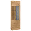 VITRINE in Grau, Eiche Artisan  - Dunkelgrau/Eiche Artisan, Design, Glas/Holzwerkstoff (63,7/204/37,2cm) - SetOne by Musterring