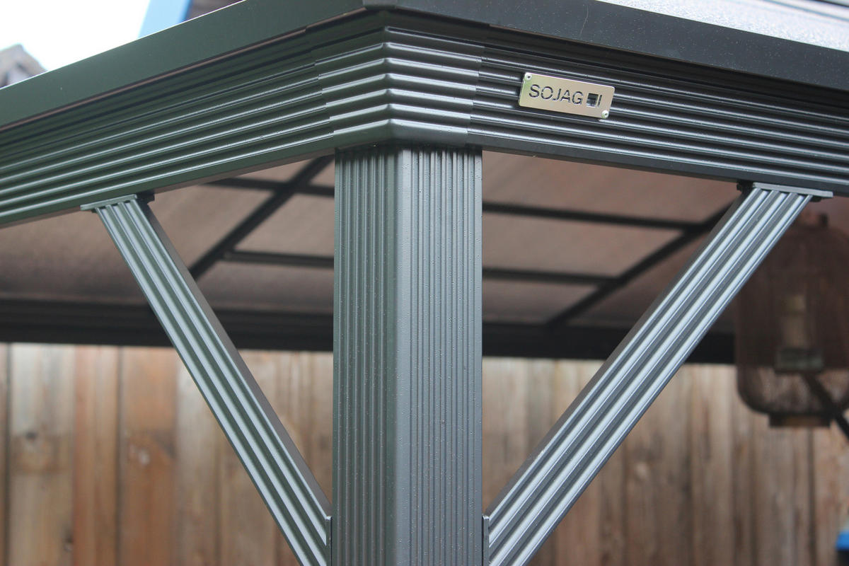 PAVILLON 298/261/298 cm Aluminium  - Anthrazit, Basics, Kunststoff/Metall (298/261/298cm) - Ambia Garden