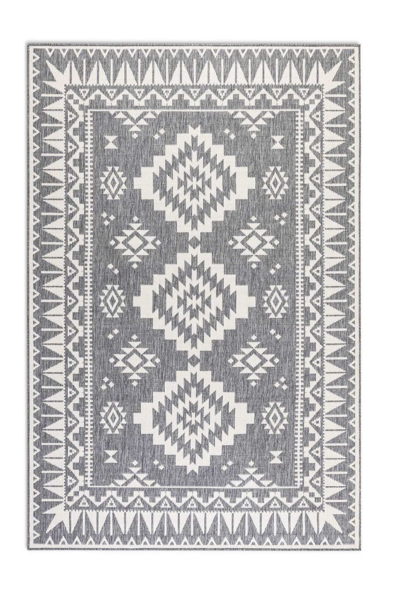 OUTDOORTEPPICH für Terrasse und Balkon 80/150 cm Gemini Silberfarben, Weiß  - Silberfarben/Weiß, Design, Kunststoff/Textil (80/150cm) - Elle Decoration