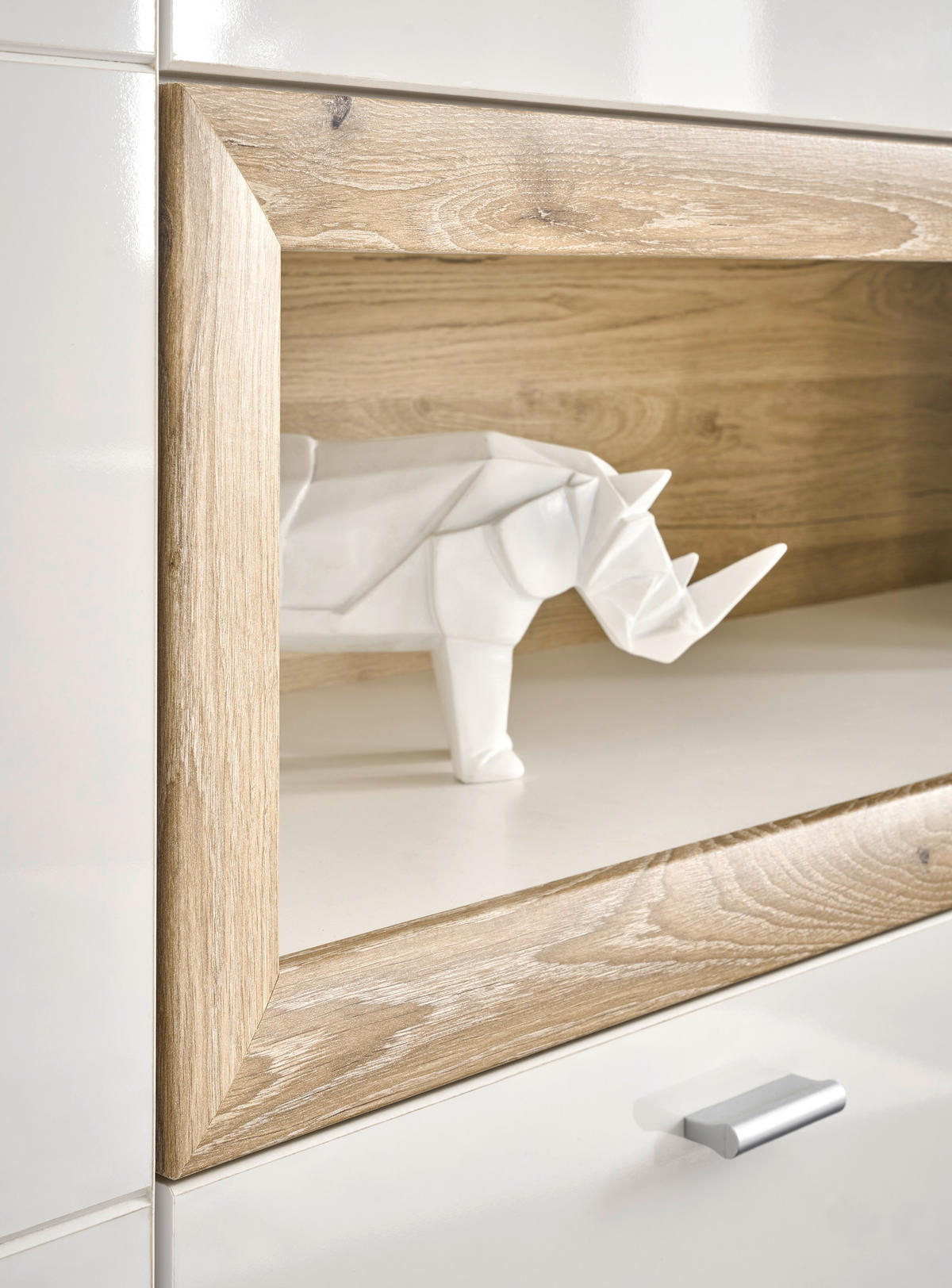 SIDEBOARD  180/90/38 cm 2 Schublade(n)  - Weiß Hochglanz/Silberfarben, Design, Holzwerkstoff/Kunststoff (180/90/38cm) - MID.YOU