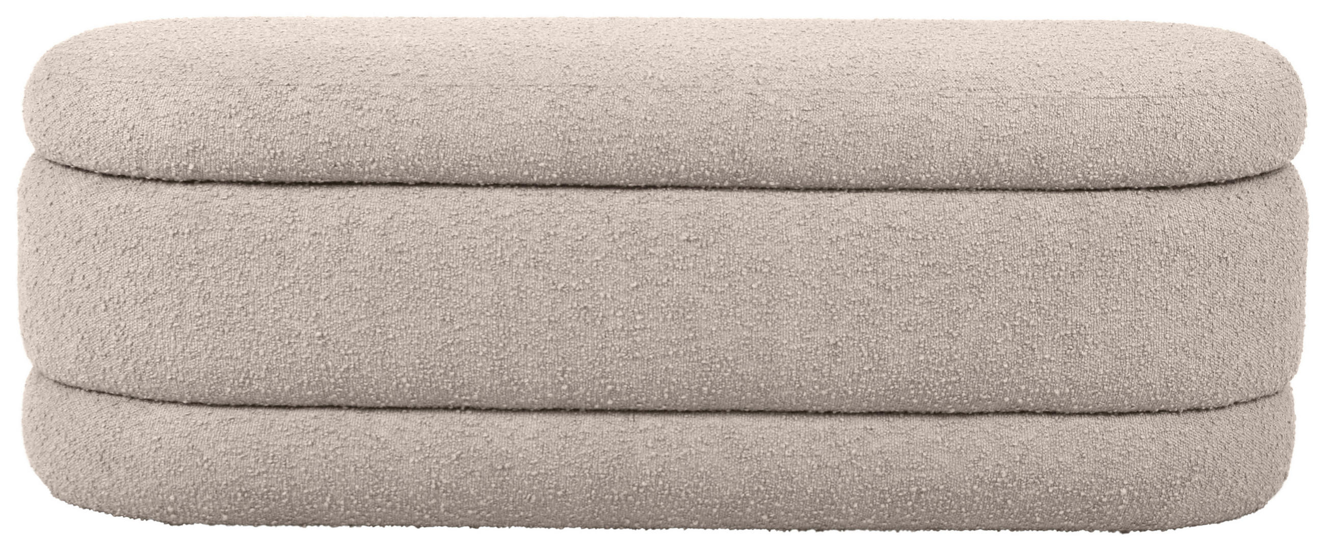 HOCKERBANK 130/48,5/47 cm Bouclé Creme Kiefer Sperrholz  - Creme, Trend, Holz/Textil (130/48,5/47cm) - Xora