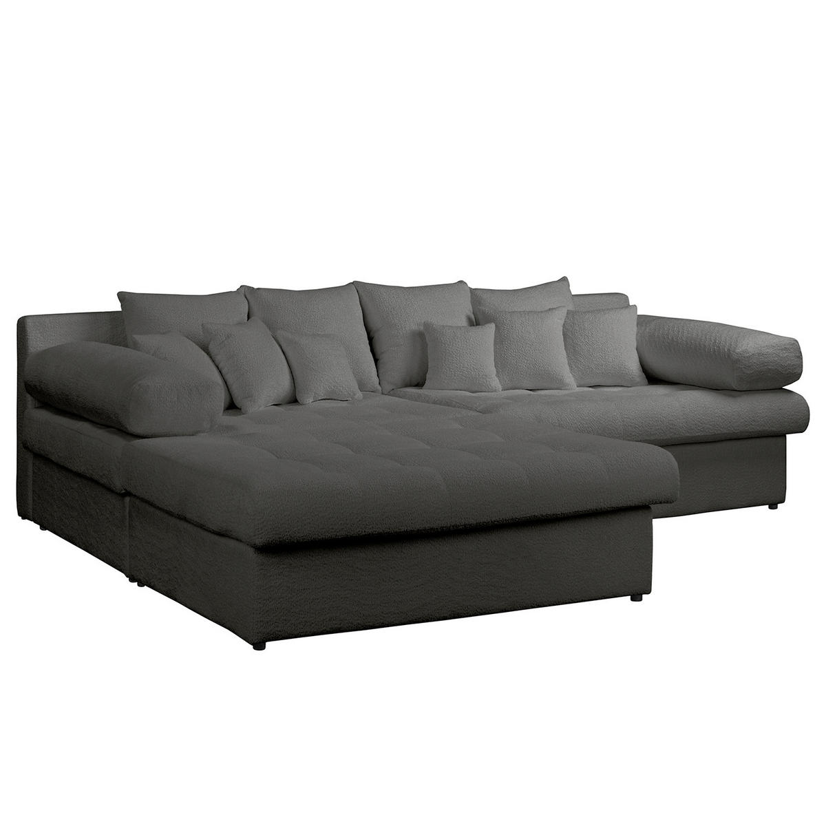 ECKSOFA Naomi in Chenille Anthrazit Rückenkissen  243/284 cm  - Anthrazit/Schwarz, Design, Kunststoff/Textil (243/284cm) - P & B
