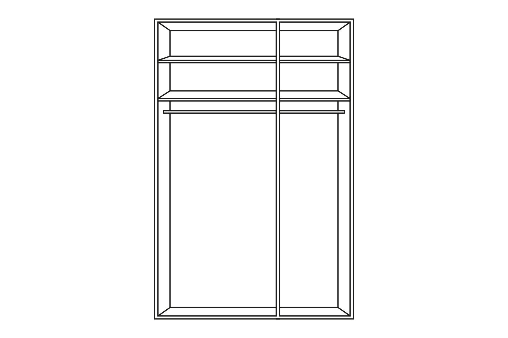 DREHTÜRENSCHRANK 3-türig Grau, Eichefarben  - Eichefarben/Alufarben, Trend, Glas/Holzwerkstoff (151/223/60cm) - Stylife