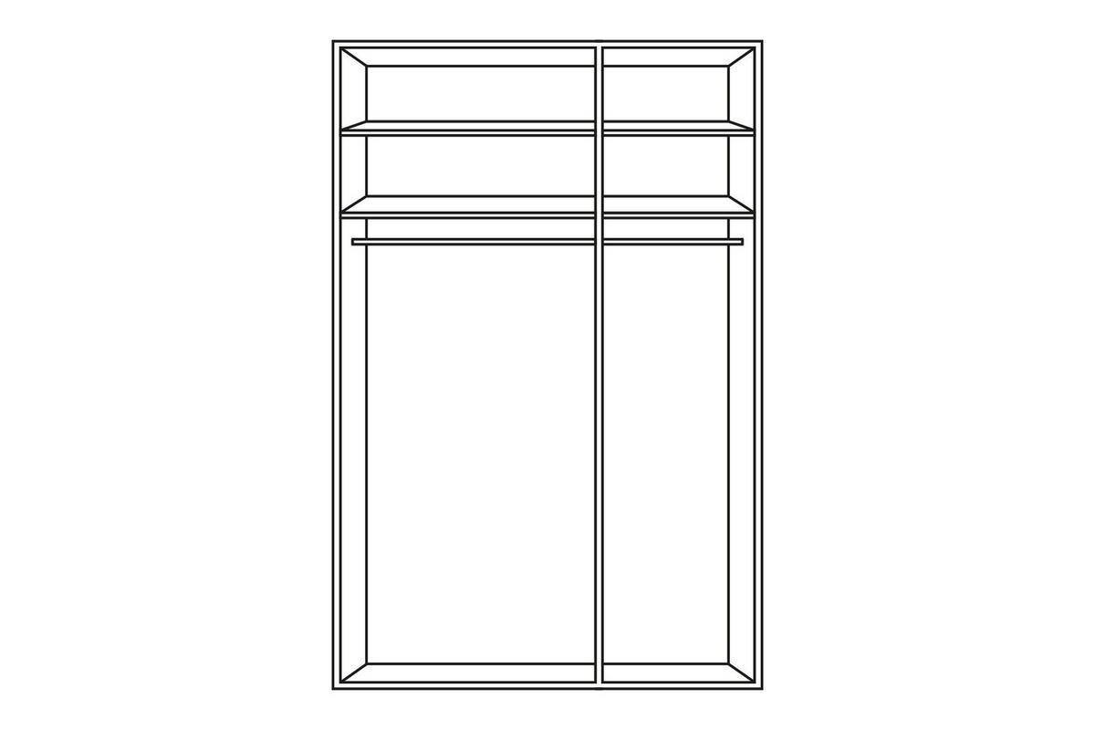 DREHTÜRENSCHRANK in Grau, Eichefarben  - Eichefarben/Alufarben, Trend, Holzwerkstoff/Metall (151/223/60cm) - Stylife