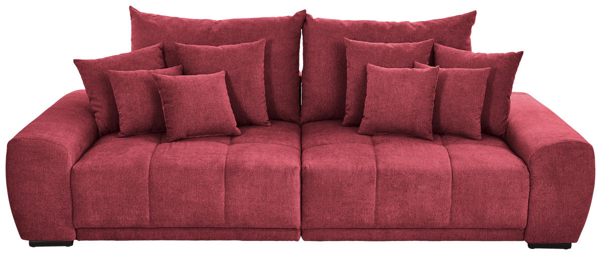 BIGSOFA Flachgewebe Bordeaux  - Bordeaux/Schwarz, KONVENTIONELL, Holz/Textil (280/67/120cm) - Carryhome