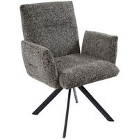 ARMLEHNSTUHL  in Eisen Webstoff  - Schwarz/Braun, Design, Textil/Metall (68/88/66cm) - Hom`in