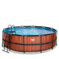 POOL-SET 450/122 cm  - Braun, KONVENTIONELL, Kunststoff (450/122cm) - EXIT Toys