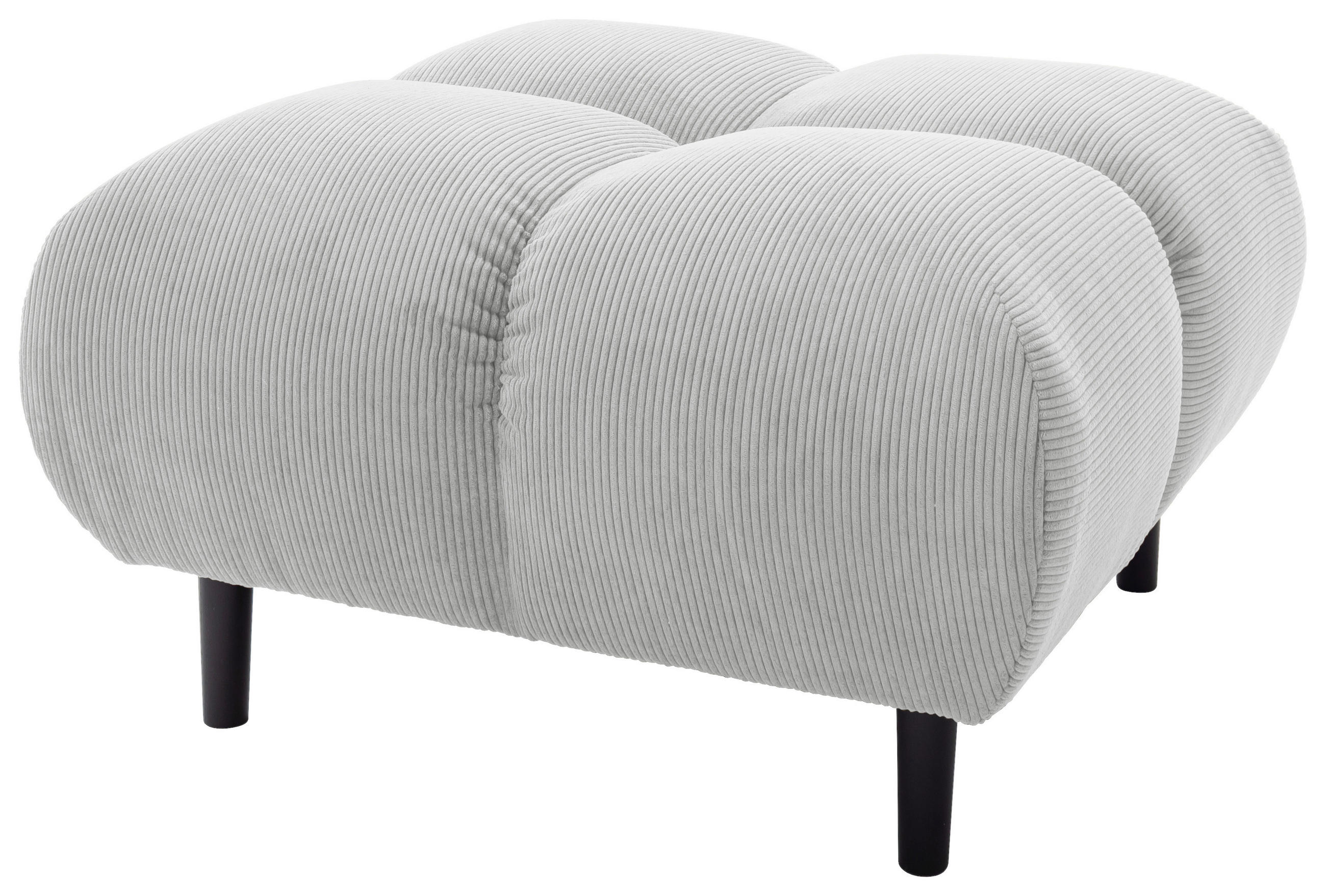 HOCKER Cord Silberfarben  - Silberfarben/Schwarz, MODERN, Holz/Textil (73/41/73cm) - Pure Home Lifestyle
