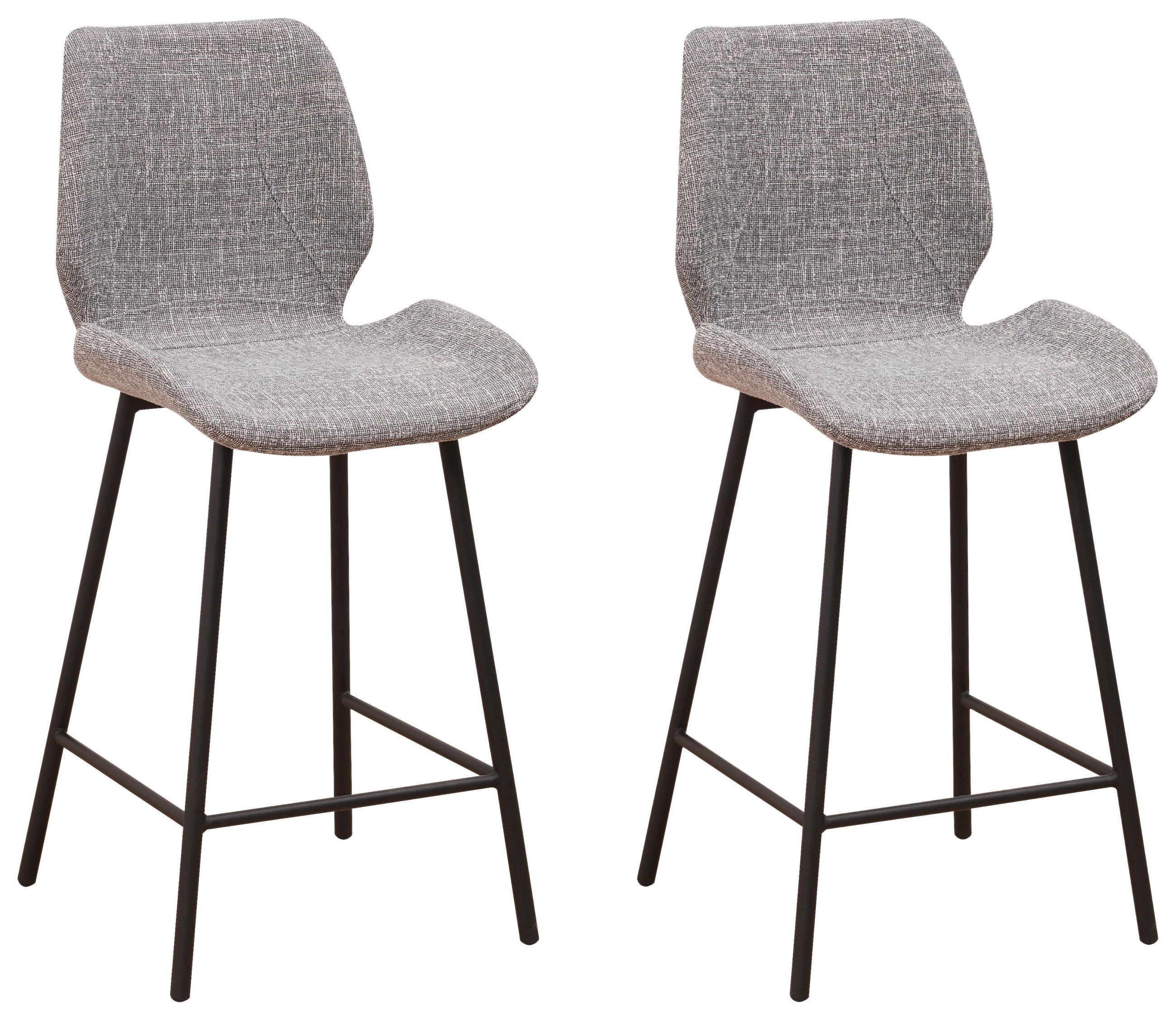 SADA BAROVÝCH STOLIČIEK 2 kus - čierna/sivá, Design, kov/textil (47/99/55cm)
