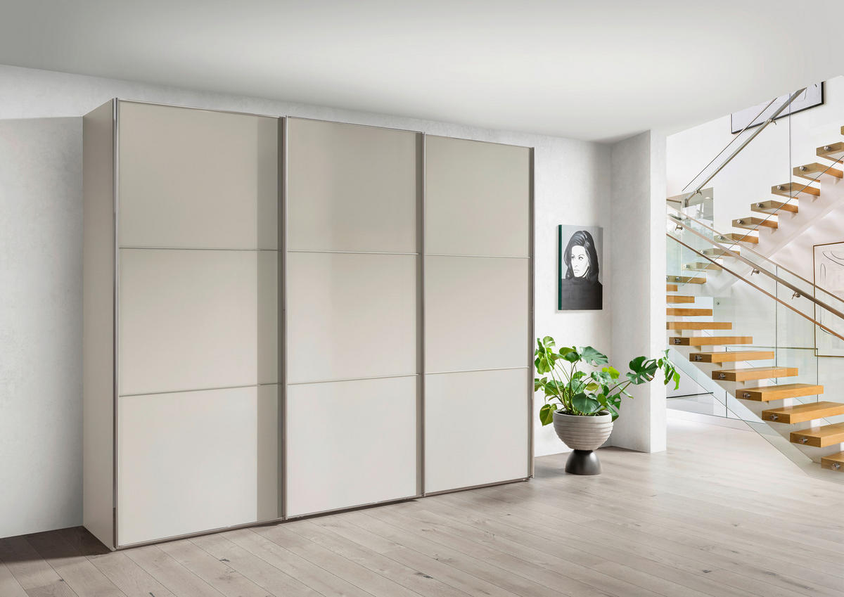 SCHWEBETÜRENSCHRANK 225/236/67 cm 3-türig Champagner  - Chromfarben/Champagner, MODERN, Holzwerkstoff/Metall (225/236/67cm) - Chameo