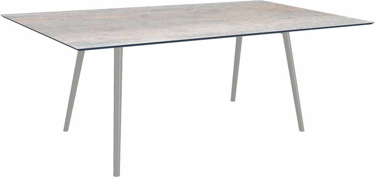 GARTENTISCH Kunststoff Grau rechteckig  - Graphitfarben/Grau, MODERN, Kunststoff/Metall (180/100/75cm) - Stern