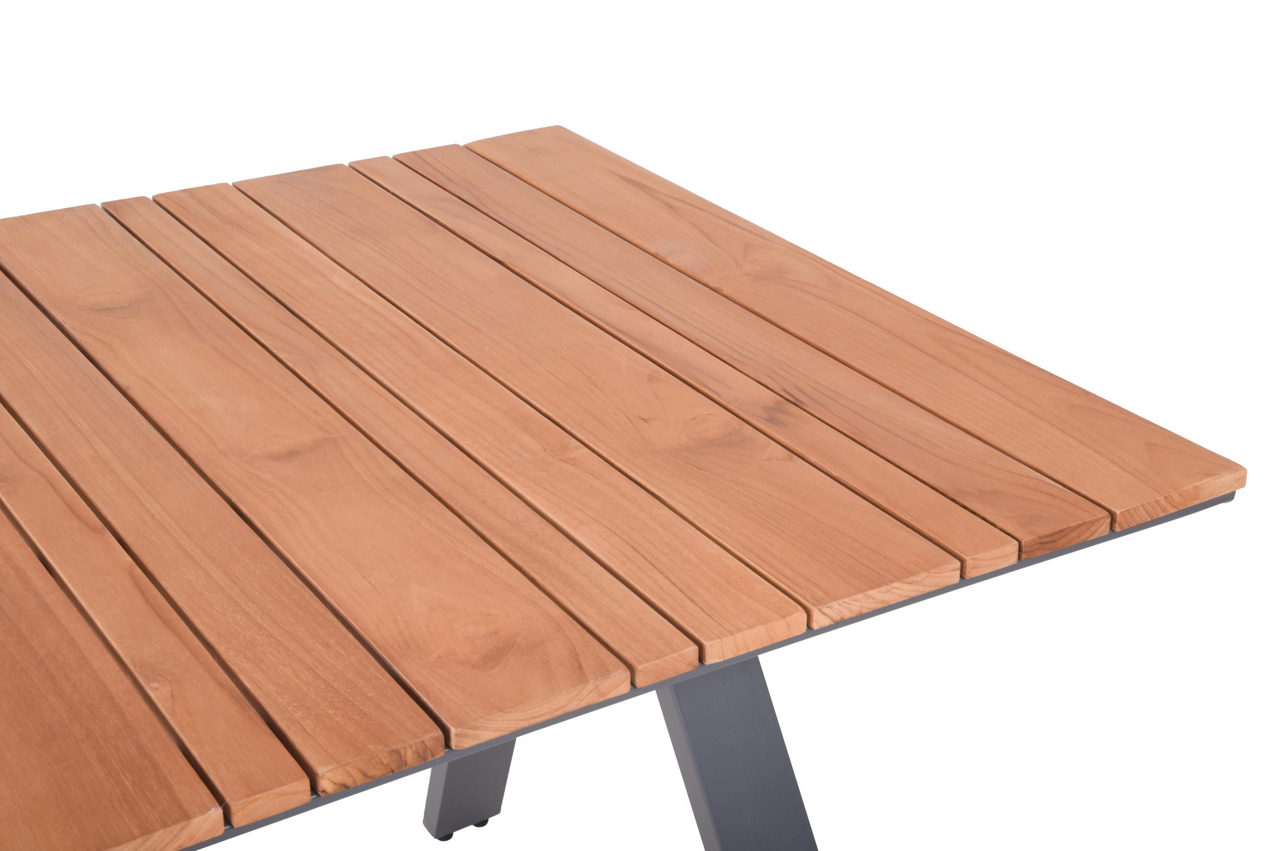 GARTENTISCH Holz, Metall rechteckig  - Anthrazit/Braun, Basics, Holz/Metall (90/74/180cm) - Gardenson