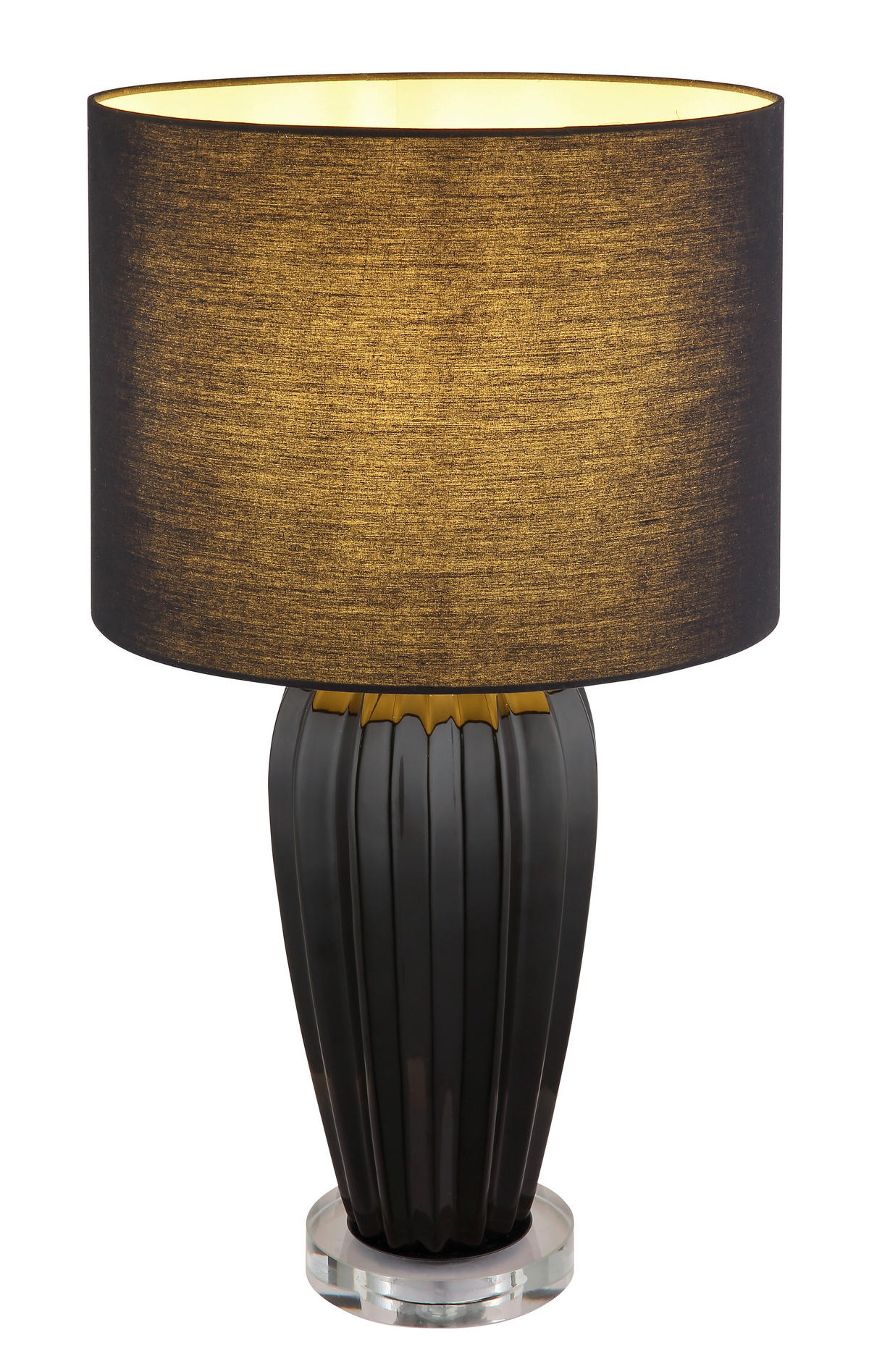 TISCHLEUCHTE - Chromfarben/Schwarz, Konventionell, Keramik/Textil (35/59cm) - Globo