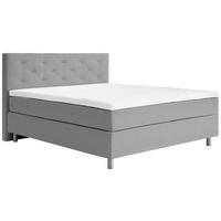 BOXSPRINGBETT 160/200 cm  in Hellgrau  - Hellgrau/Alufarben, KONVENTIONELL, Textil/Metall (160/200cm) - Welnova