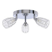 DECKENLEUCHTE    30/30/16 cm  - Chromfarben/Transparent, Design, Glas/Metall (30/30/16cm)