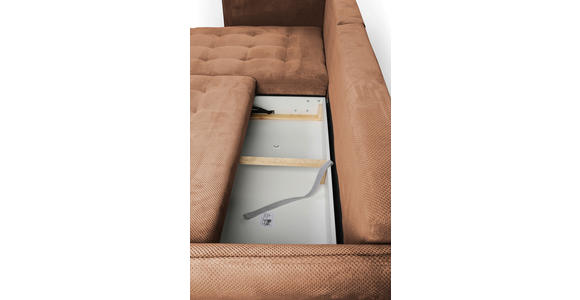 ECKSOFA Dunkelorange Chenille - Dunkelorange/Schwarz, MODERN, Textil/Metall (200/285cm) - Carryhome