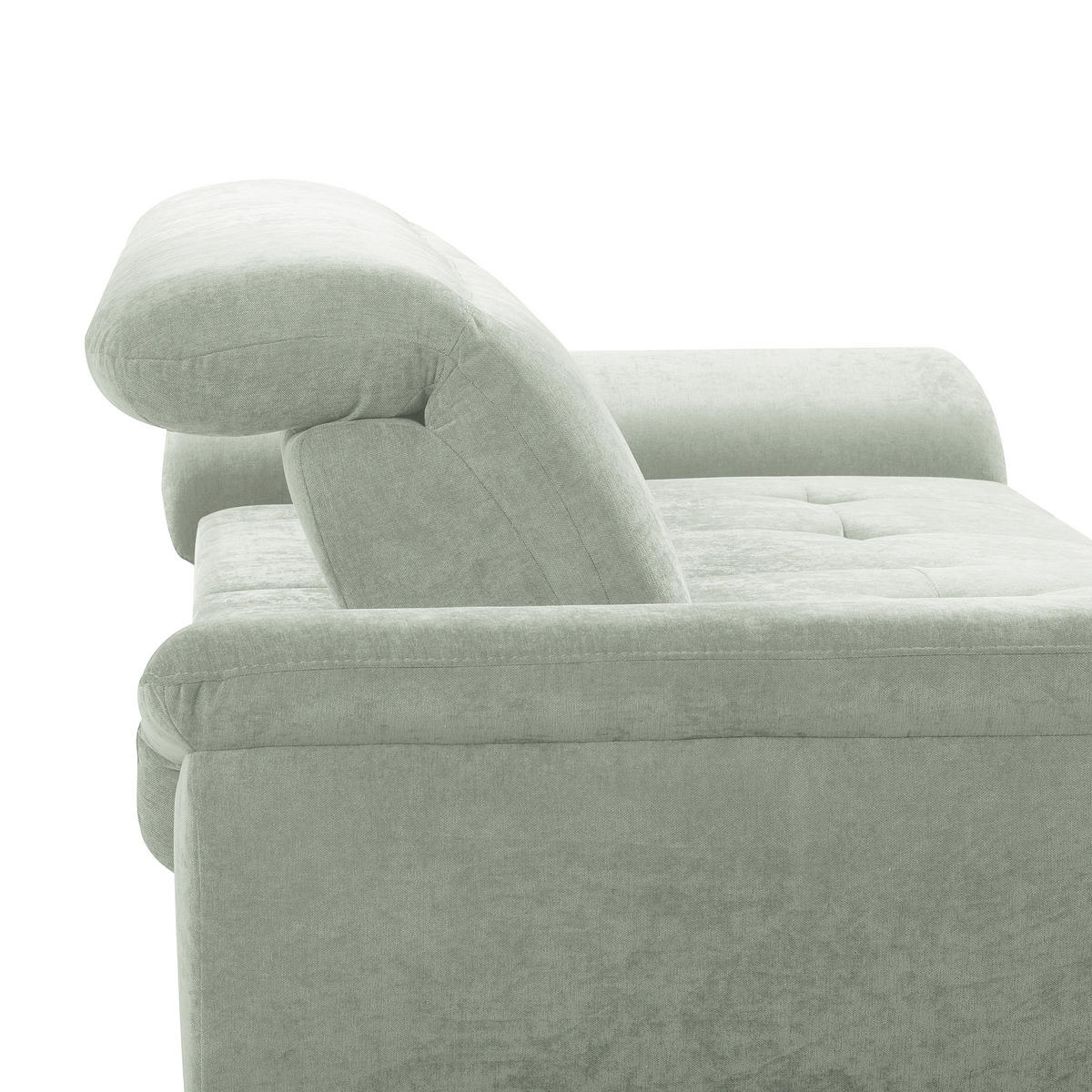 ECKSOFA PRADO Mintgrün Webstoff Bettkasten, Kopfteilverstellung, Sitztiefenverstellung  - Schwarz/Mintgrün, Design, Textil/Metall (195/268cm) - Livetastic