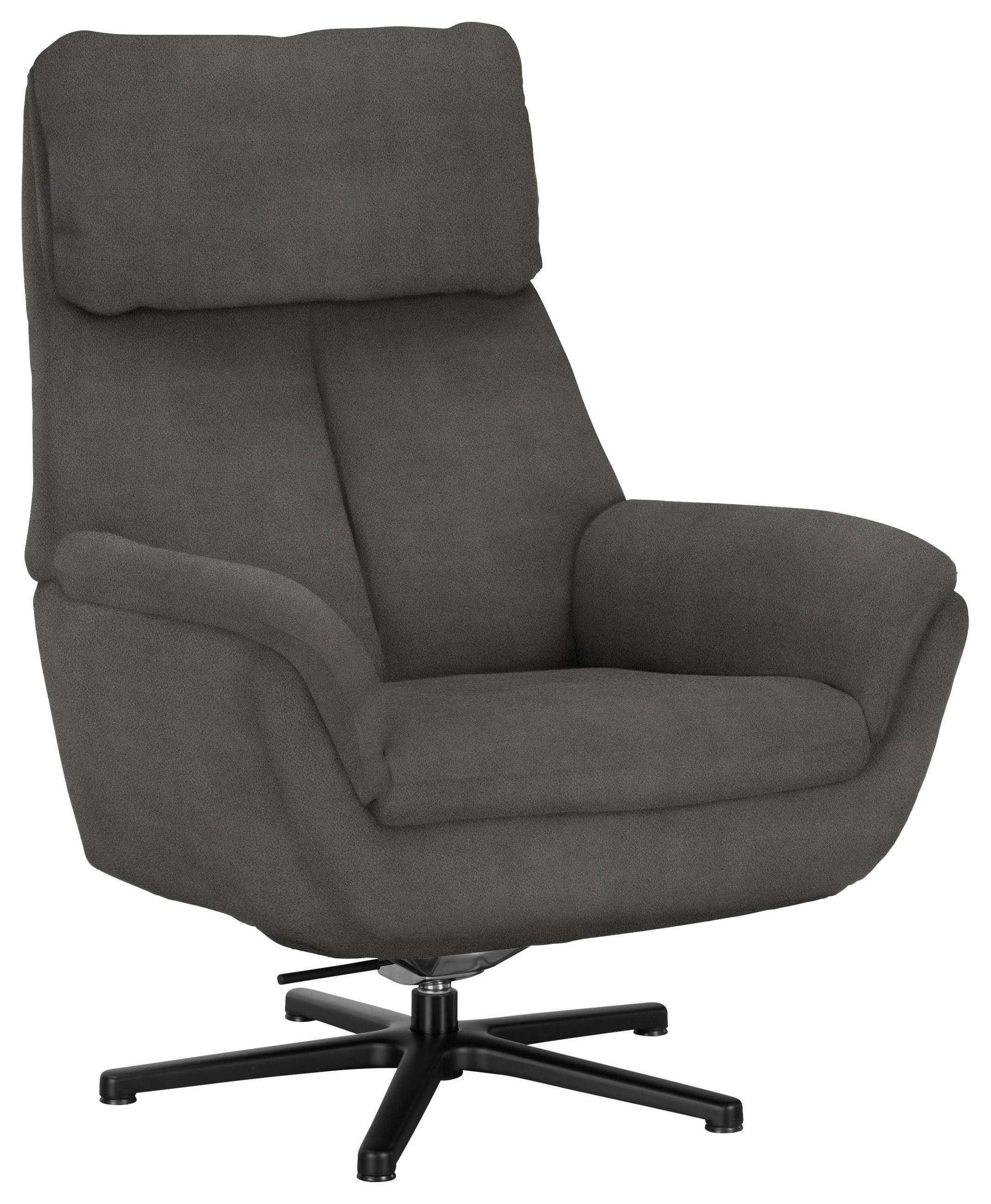 RELAXSESSEL in Textil Grau  - Schwarz/Grau, Design, Textil/Metall (79/108/89cm) - Beldomo Style