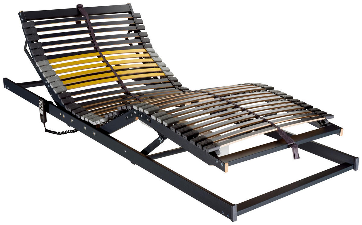 ELEKTRISCHER LATTENROST 100/200 cm  - Anthrazit/Gelb, Basics, Holz/Kunststoff (100/200cm) - Novel