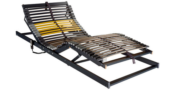 ELEKTRISCHER LATTENROST 120/200 cm  - Anthrazit/Gelb, Basics, Holz/Kunststoff (120/200cm) - Novel