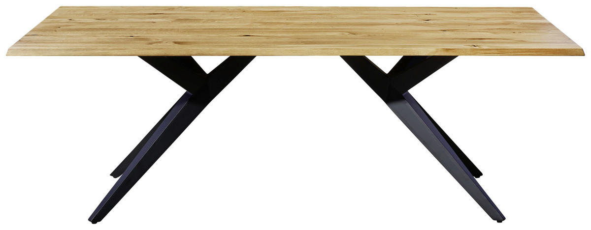 ESSTISCH in Holz 220/100/76 cm  - Eichefarben/Schwarz, Design, Holz/Metall (220/100/76cm) - Musterring