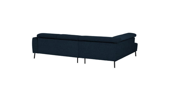 ECKSOFA in Chenille Dunkelblau  205/280 cm  - Schwarz/Dunkelblau, Design, Textil/Metall (205/280cm) - Xora