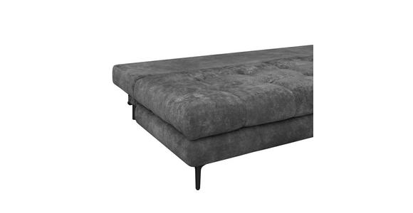 SCHLAFSOFA Chenille Schwarz Rückenkissen, Armlehnenkissen, Bettkasten, Schlaffunktion, Rücken echt  - Schwarz, KONVENTIONELL, Textil/Metall (203/94/96cm) - Carryhome