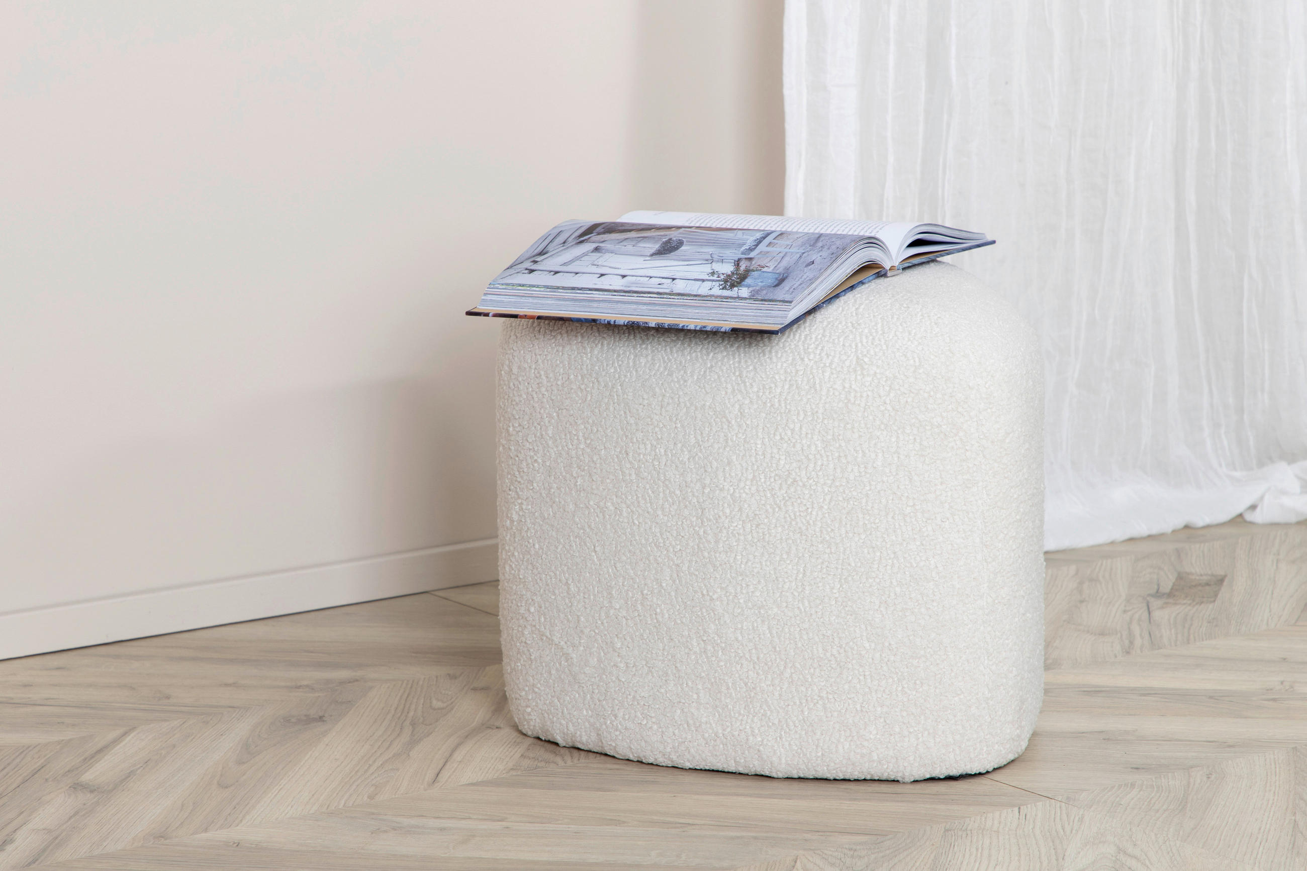 SITTPUFF i  - vit, Design, textil (46/41/46cm) - Livetastic