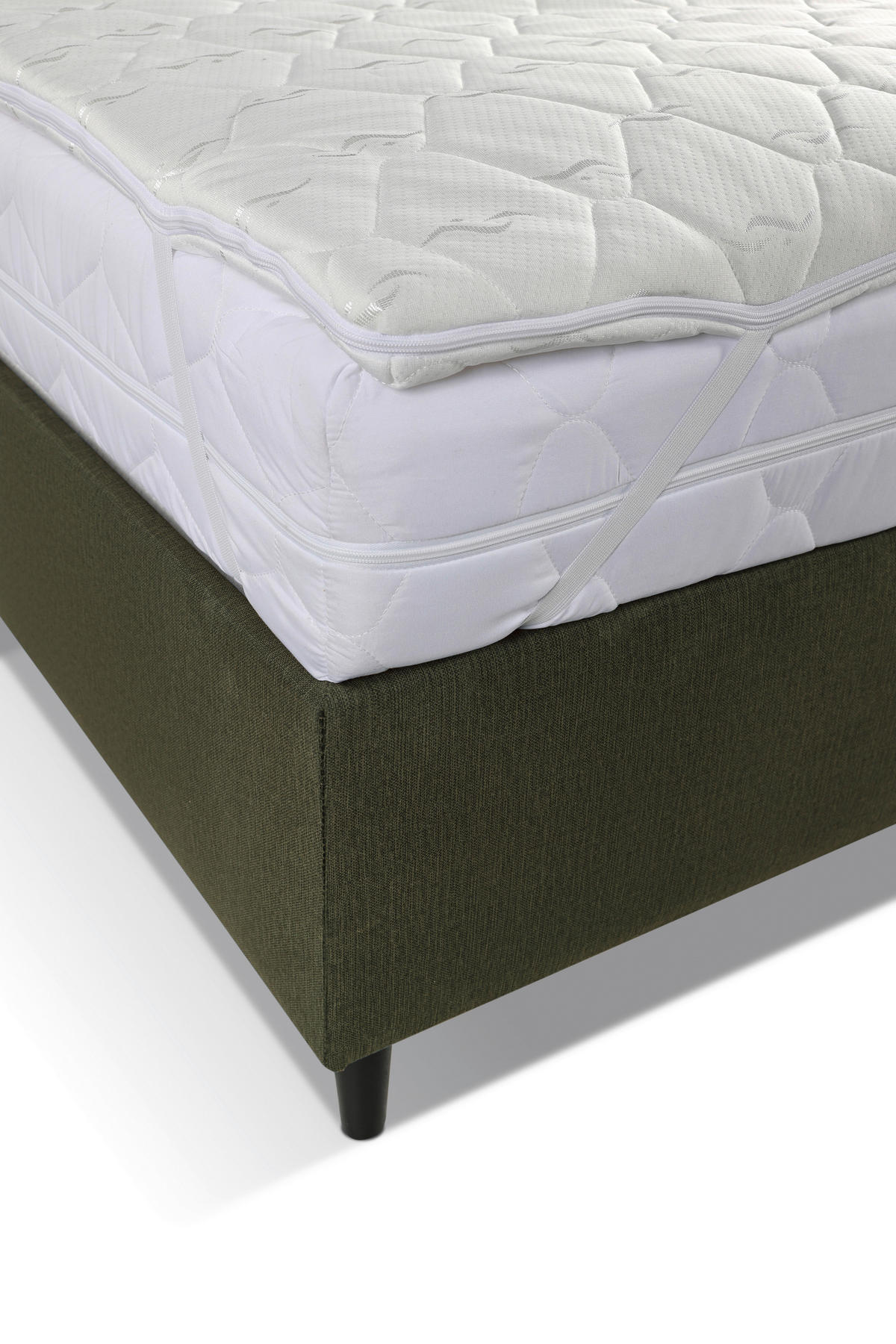 BOXBETT 180/200 cm  in Dunkelgrün  - Dunkelgrün/Schwarz, KONVENTIONELL, Holz/Textil (180/200cm) - Boxxx