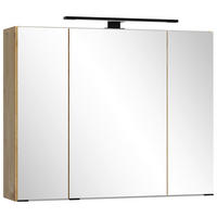 SPIEGELSCHRANK 80/64/20 cm  - Schwarz/Eiche Artisan, MODERN, Glas/Holzwerkstoff (80/64/20cm) - Held