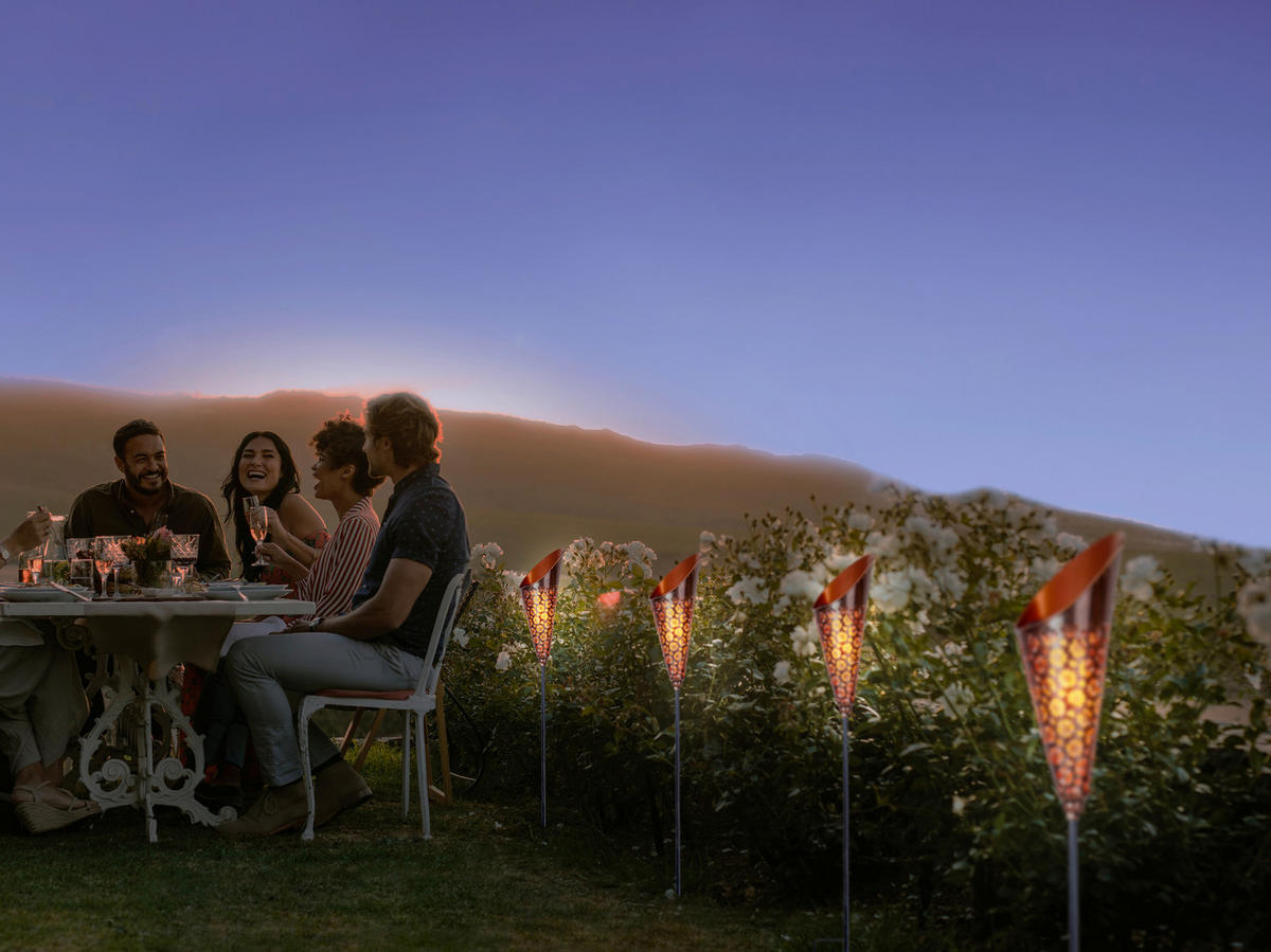 SOLARLEUCHTE Torch 15/12,5/96 cm   - Schwarz/Kupferfarben, Basics, Kunststoff/Metall (15/12,5/96cm) - Näve